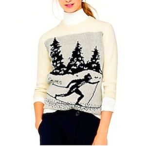 NWT XS J Crew Black Label Nordic Knit Crew Neck Wool Sweater.